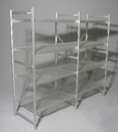 Push-in shelving for hygienic areas
