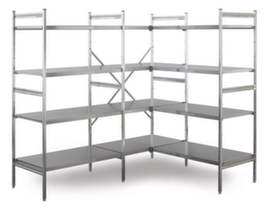 Push-in shelving for hygienic areas