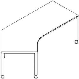 Height-adjustable angled desk RQ60 with 4-legged frame
