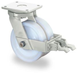 BS-ROLLEN Twin heavy-duty castor with wheel lock