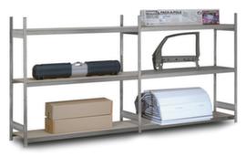 hofe Wide span shelving with wooden shelves