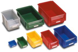 Stackable open-fronted storage bin Roll suitable for roller conveyors