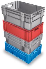 Euronorm stackable containers with ribbed base