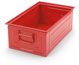 Stacking box made of sheet steel