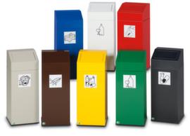 Recyclable waste collector including sticker