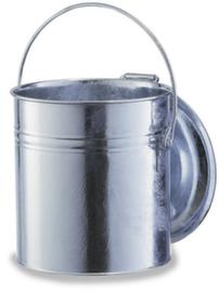 Galvanized waste garbage can with hinged lid