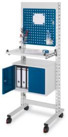 Kappes Standing workstation RasterPlan® with perforated worktop and hygiene equipment