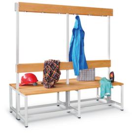 PAVOY Changing room bench Basis light gray with wooden slats