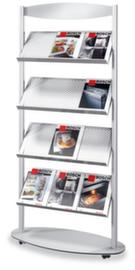 Mobile brochure rack Sirius made of perforated steel