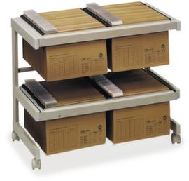 Suspension file trolley with 2 levels, light gray