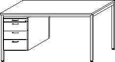 Gera Desk Pro with hanging pedestal