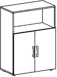 Gera Combination cabinet Milano with open compartments