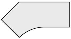 Gera Angled desk Pro with 4-legged frame and fine chipboard