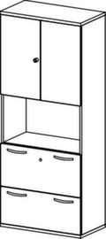 Gera Combination cupboard Pro with 2 HR pull-outs