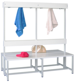 PAVOY Changing room bench Basis light gray with plastic rails
