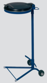 VAR Mobile bin liner stand, for 120-liter bags, gentian blue, lid black