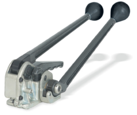 Tensioning and sealing device for steel strapping, for bandwidth 13 - 19 mm