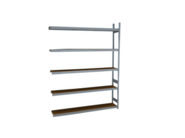 hofe Wide span shelving with wooden shelves