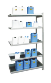 Hazardous goods shelving for small containers