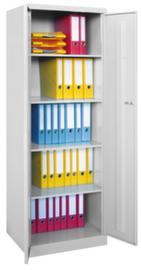 PAVOY Universal cupboard Basis Plus light gray with 4 shelves, width 600 mm