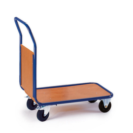 Rollcart End wall trolley with wooden wall
