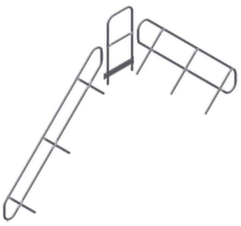 ZARGES Handrail Z600 for step-over with 45° inclination