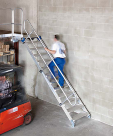 ZARGES Platform stairs Z600 with 45° incline