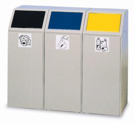 VAR Recycling bin with insertion flap in assorted colors