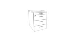 Quadrifoglio Roll container, 3 Drawer(s), white/white