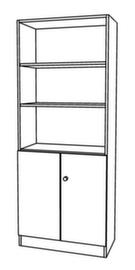Combination cupboard Sina with 2 doors and 3 compartments