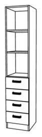 Combination cabinet Chef with 4 drawers and 3 compartments