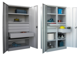 PAVOY Heavy-duty cabinet Basis light gray with shelves and/or drawers