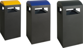 Litter garbage can with colored hood