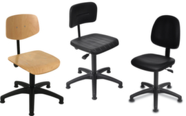 Work chair with height-adjustable backrest