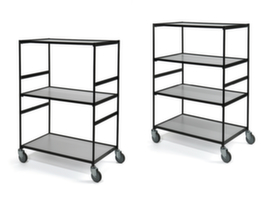 Shelf trolley with all-round edge profiles