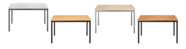 Square tubular multipurpose table with various top shapes
