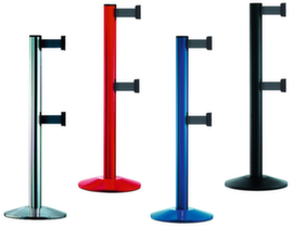 Pedestrian guidance system with 2 belts and posts