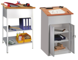 PAVOY Standing desk with 2 shelves