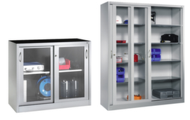 C+P Tool and material cabinet ERGO light gray with window doors