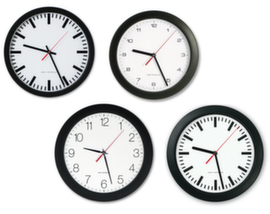 PEWETA Radio-controlled wall clock with black housing