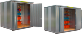 Säbu Galvanized large-capacity material container with wooden floor