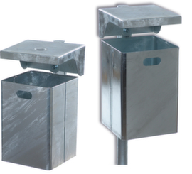 Hot-dip galvanized litter garbage can for outdoor use