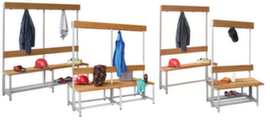 PAVOY Changing room bench Basis light gray with wooden slats