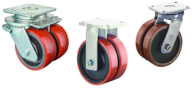 BS-ROLLEN Polyurethane twin heavy-duty wheel