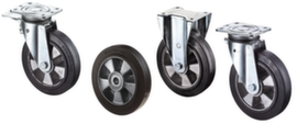 BS-ROLLEN Elastic solid rubber heavy-duty wheel up to 550 kg load capacity