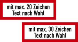 Fire protection sign with text