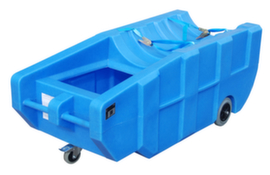 Mobile PE collection tray with tensioning strapfor 1 x 200 liter barrel