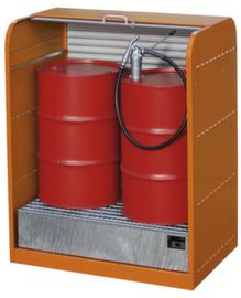 Drum cabinet with roller shutter door