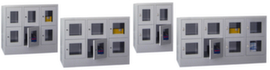 PAVOY Locker block Basis light gray with window doors + up to 20 compartments