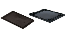 Black support lid for Euronorm stacking containers